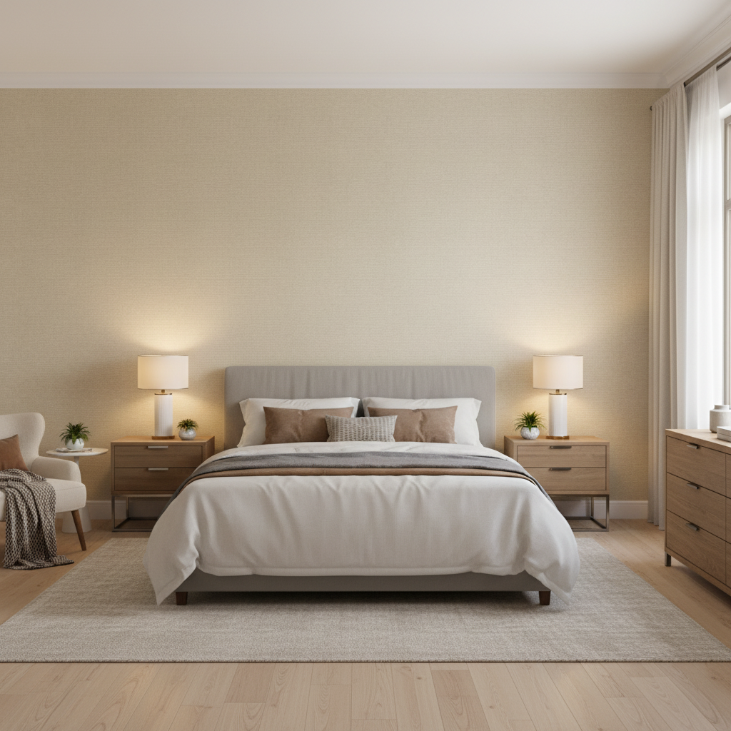 Watermill Linen beige — Bedroom Room Setting