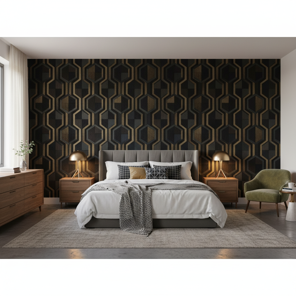 Watermill Linen Onyx — Bedroom Room Setting