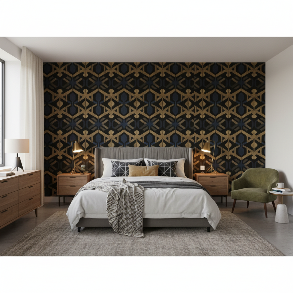 Watermill Linen Onyx — Bedroom Room Setting