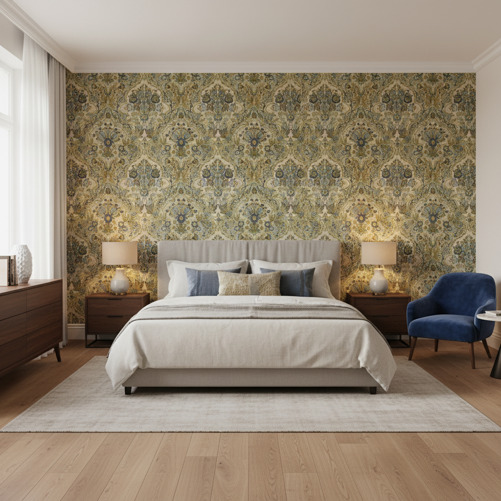 Tetbury Blue/Green — Bedroom Room Setting
