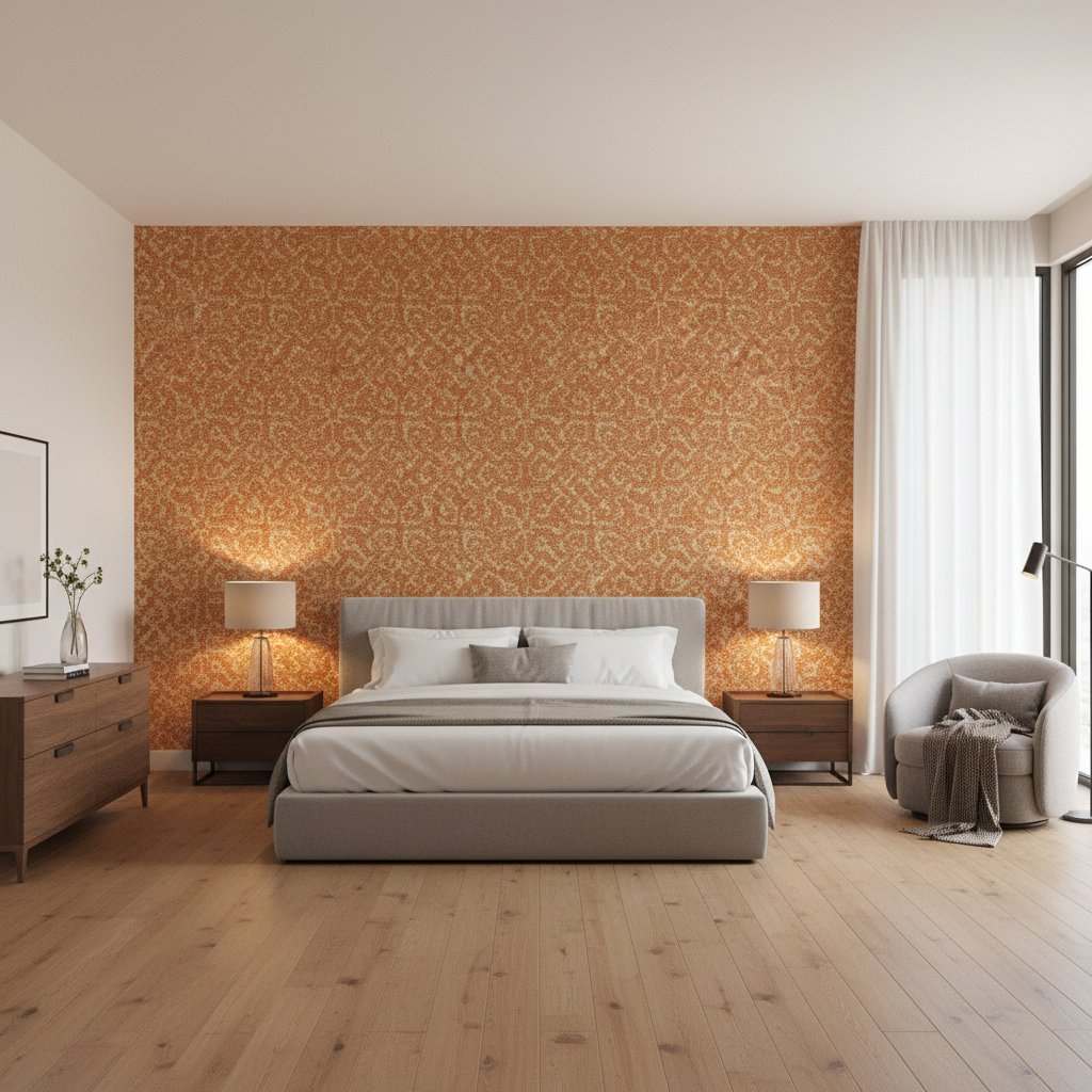 Chantilly Weave Spice — Bedroom Room Setting