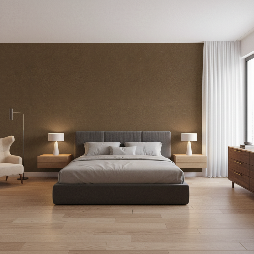 Oxford Velvet Mocha — Bedroom Room Setting