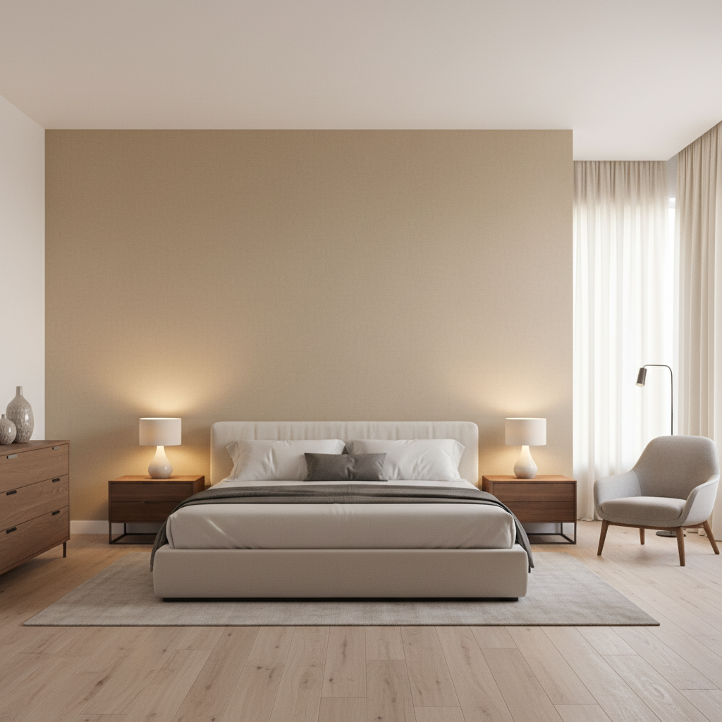 Oxford Velvet beige — Bedroom Room Setting
