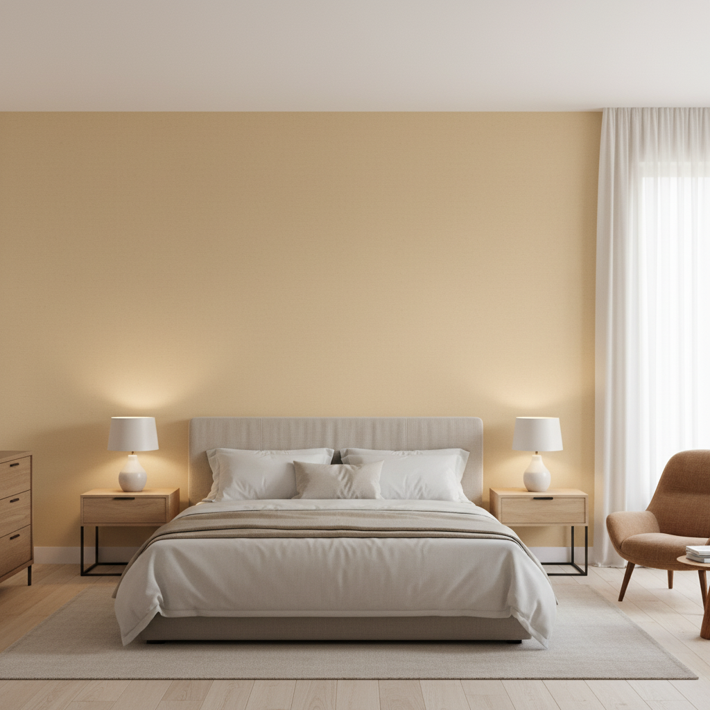 Oxford Velvet Cream — Bedroom Room Setting