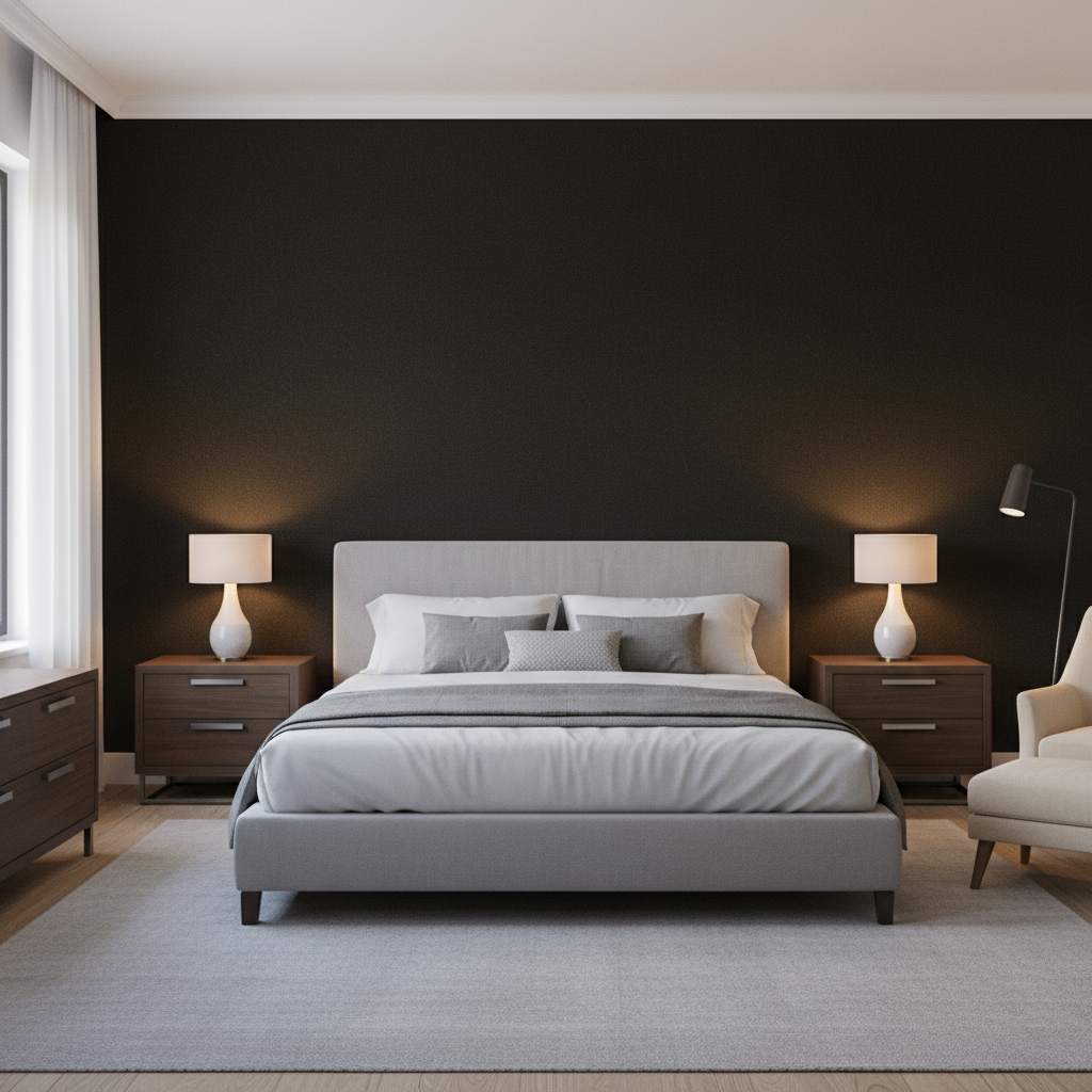 Oxford Velvet Anthracite — Bedroom Room Setting