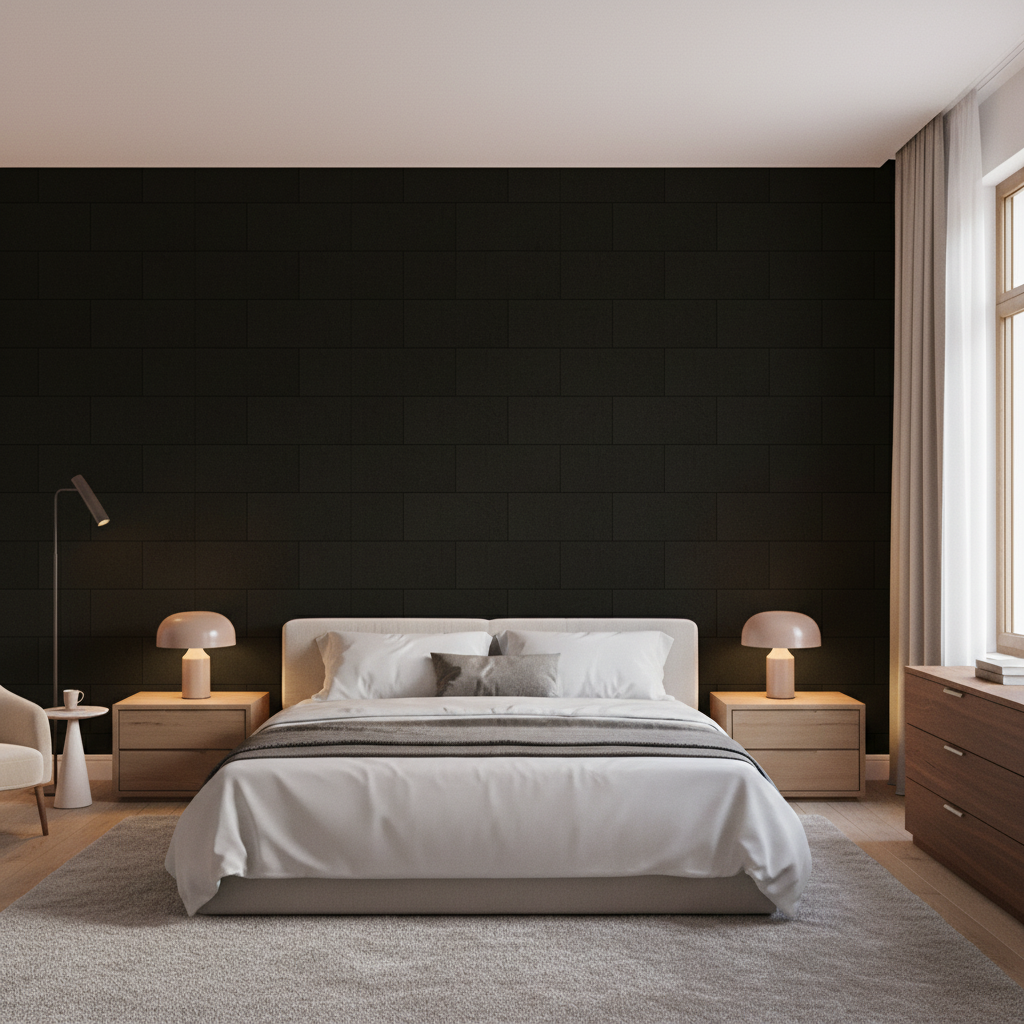 Oxford Velvet Anthracite — Bedroom Room Setting