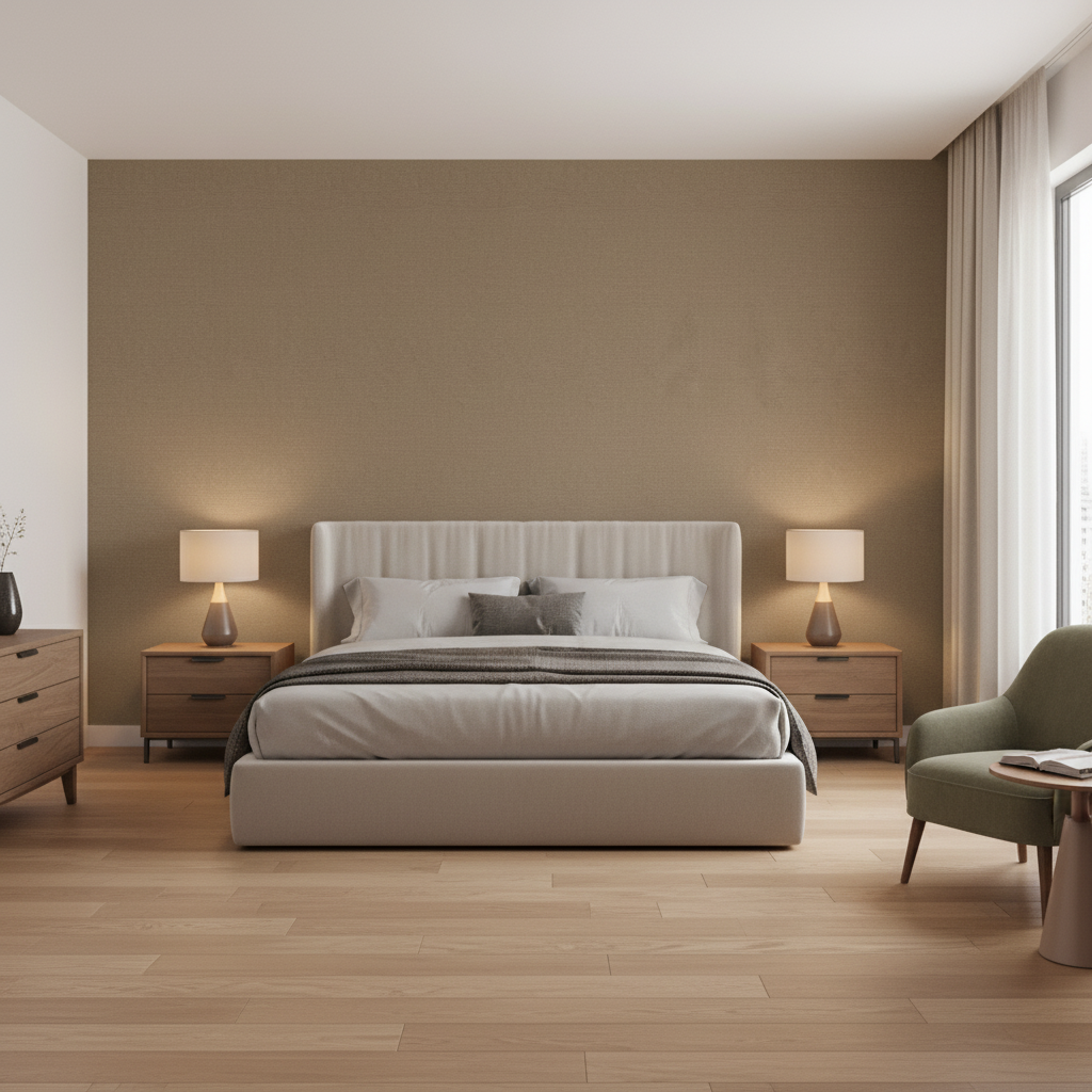 Oxford Velvet Taupe — Bedroom Room Setting