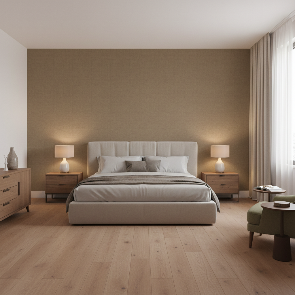 Oxford Velvet Taupe — Bedroom Room Setting