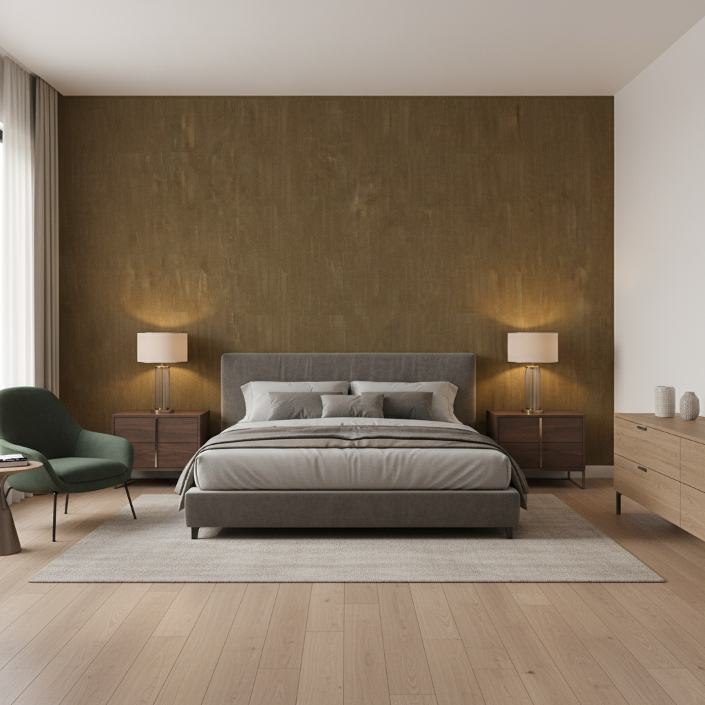 Oxford Velvet Camel — Bedroom Room Setting