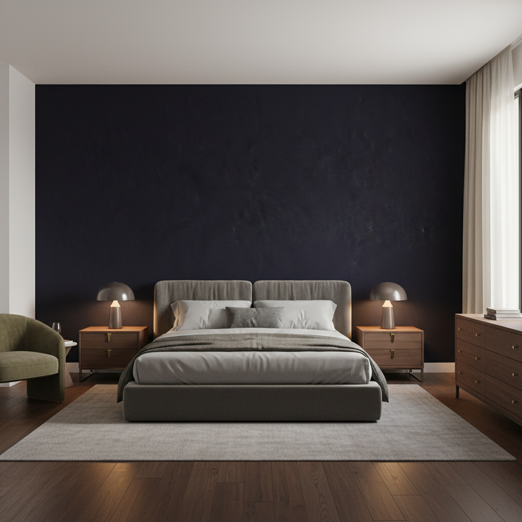 Oxford Velvet black — Bedroom Room Setting