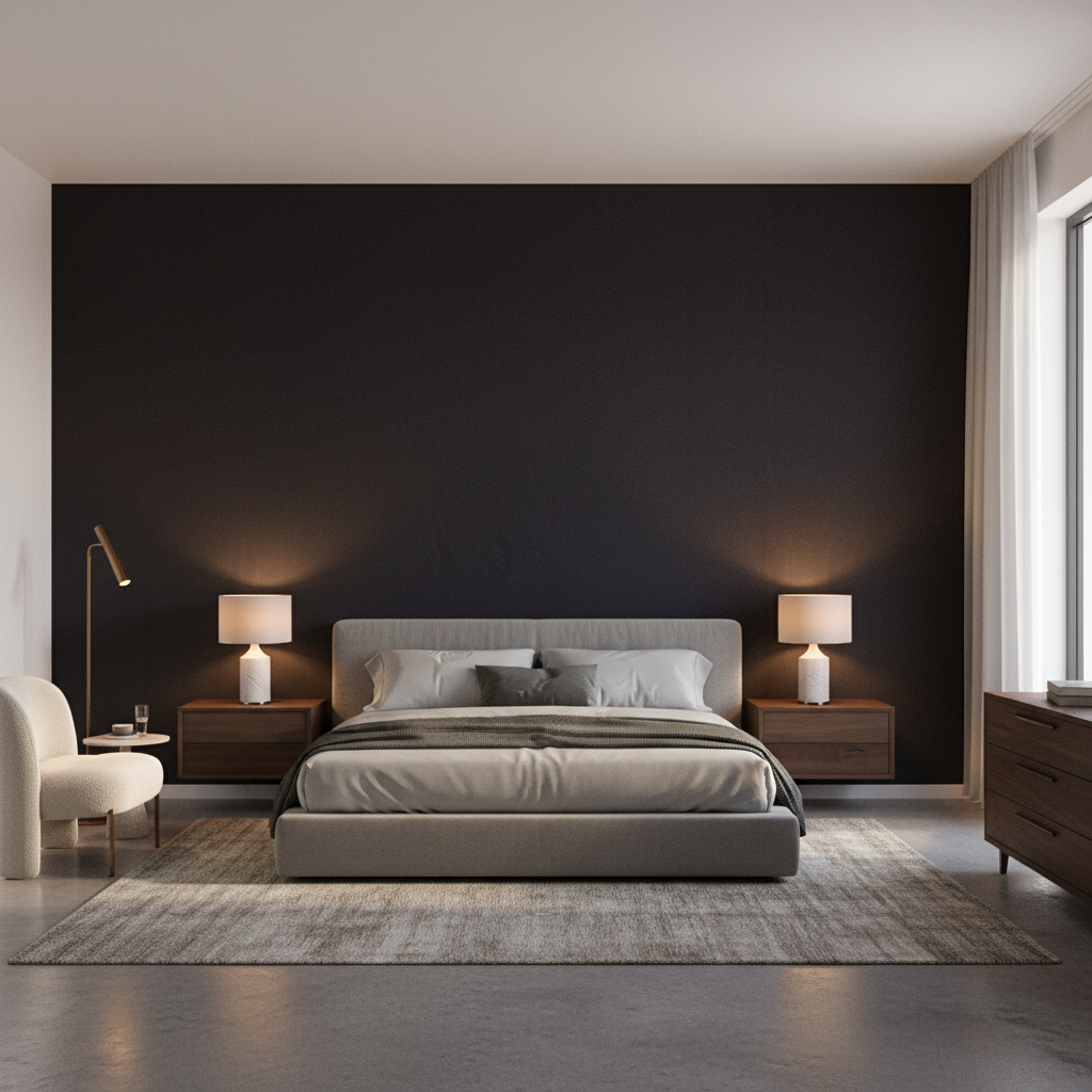 Oxford Velvet black — Bedroom Room Setting