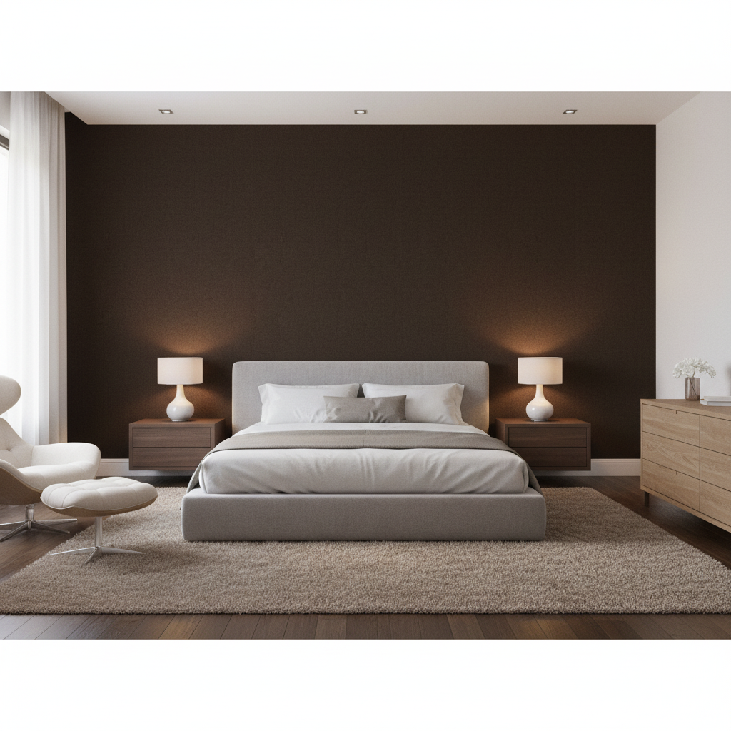 Oxford Velvet Chocolate — Bedroom Room Setting