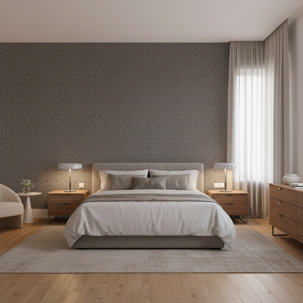 Skye Wool Granite — Bedroom Room Setting