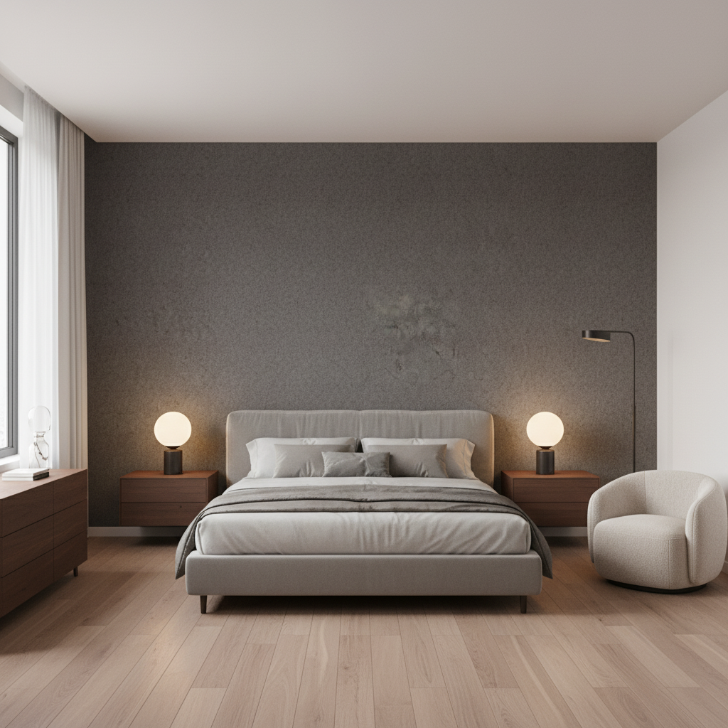 Skye Wool Granite — Bedroom Room Setting
