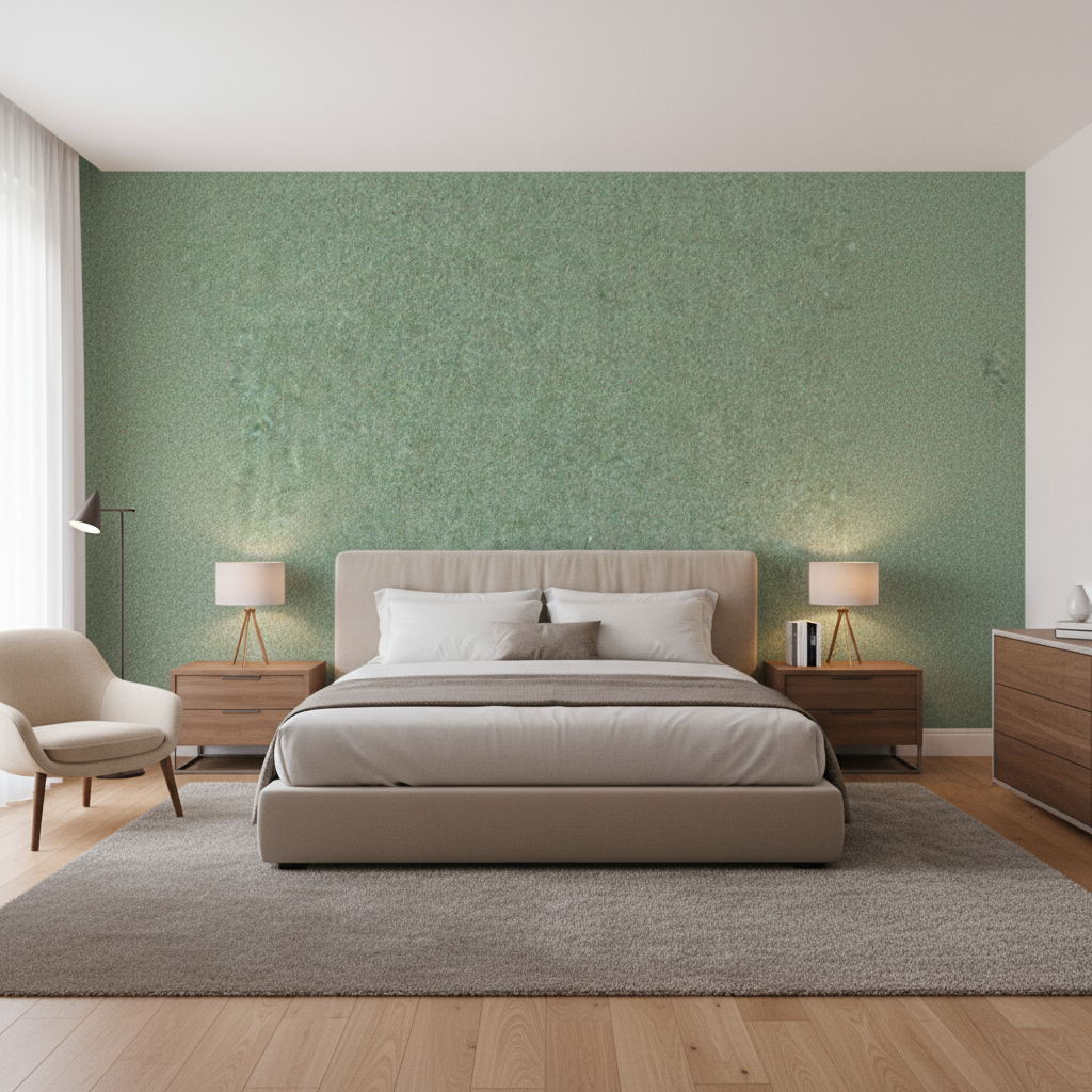 Skye Wool Mint — Bedroom Room Setting