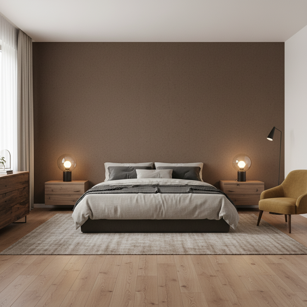 Skye Wool Walnut — Bedroom Room Setting