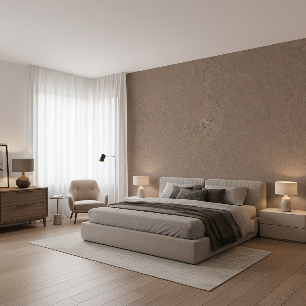 Skye Wool taupe — Bedroom Room Setting