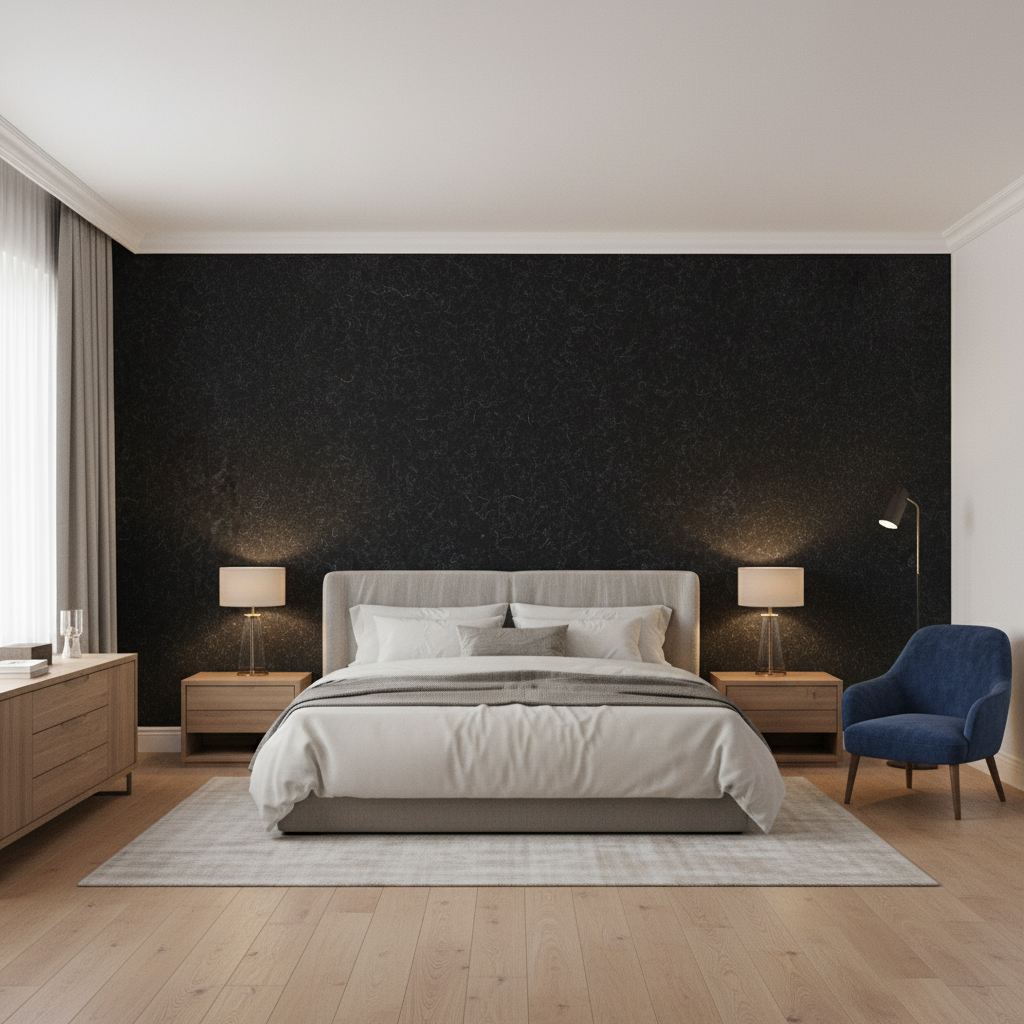Skye Wool Jet — Bedroom Room Setting