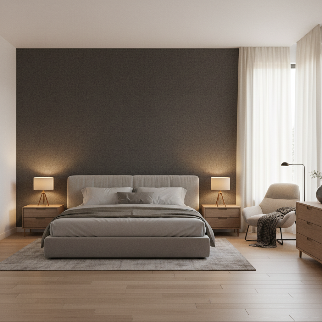 Skye Wool Pecan — Bedroom Room Setting