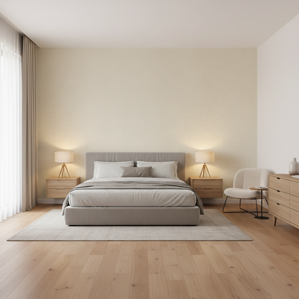 Lille Linen pale yellow — Bedroom Room Setting