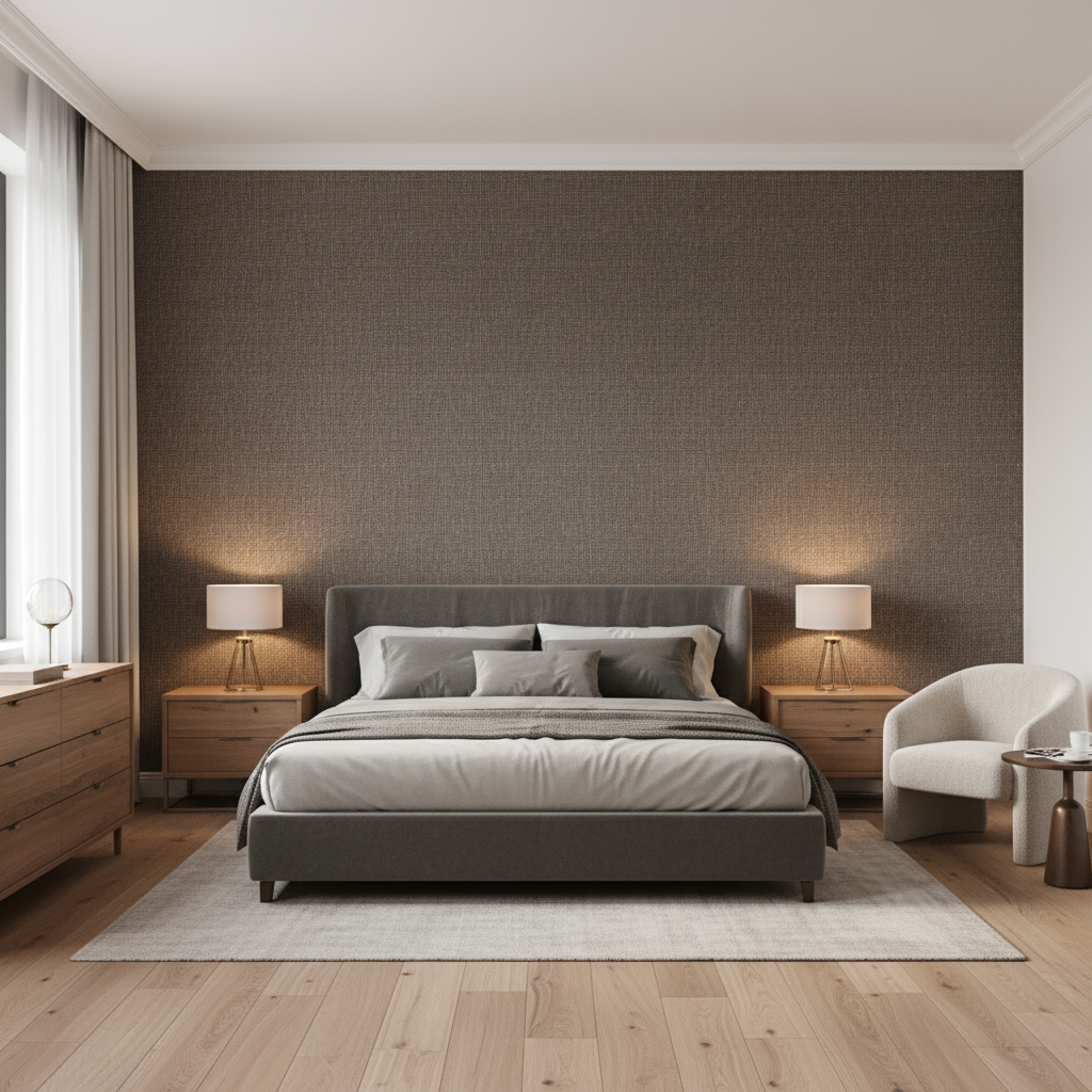 Lille Linen Pewter — Bedroom Room Setting