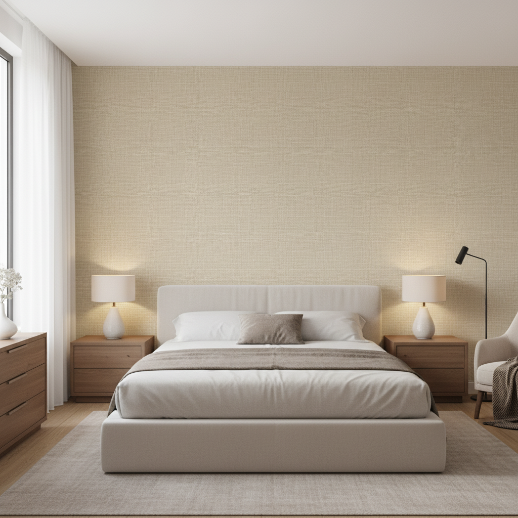 Lille Linen Champagne — Bedroom Room Setting