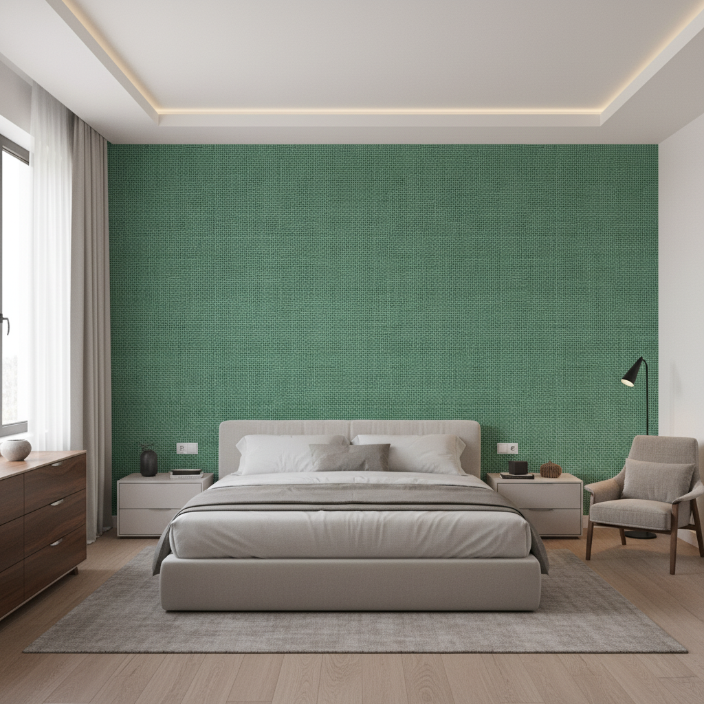 Lille Linen Lagoon — Bedroom Room Setting
