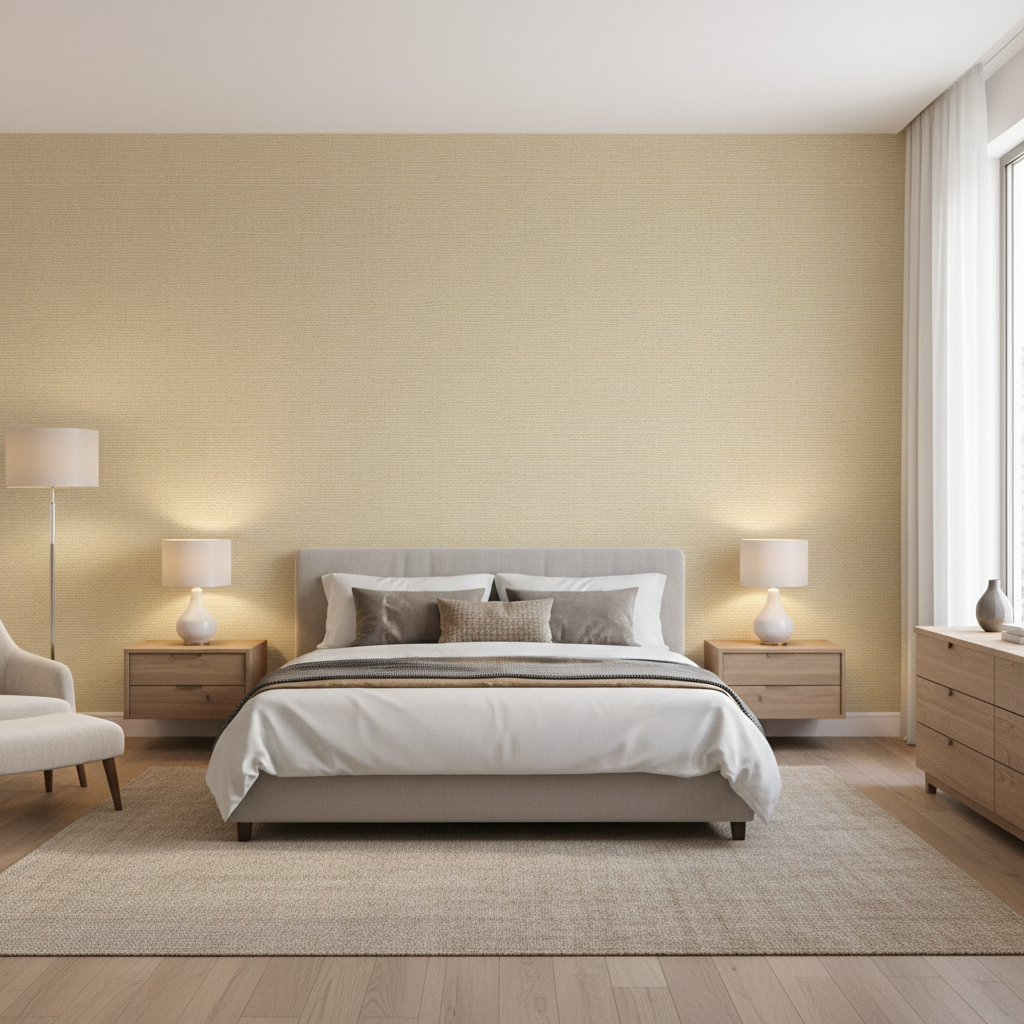 Lille Linen Bone — Bedroom Room Setting