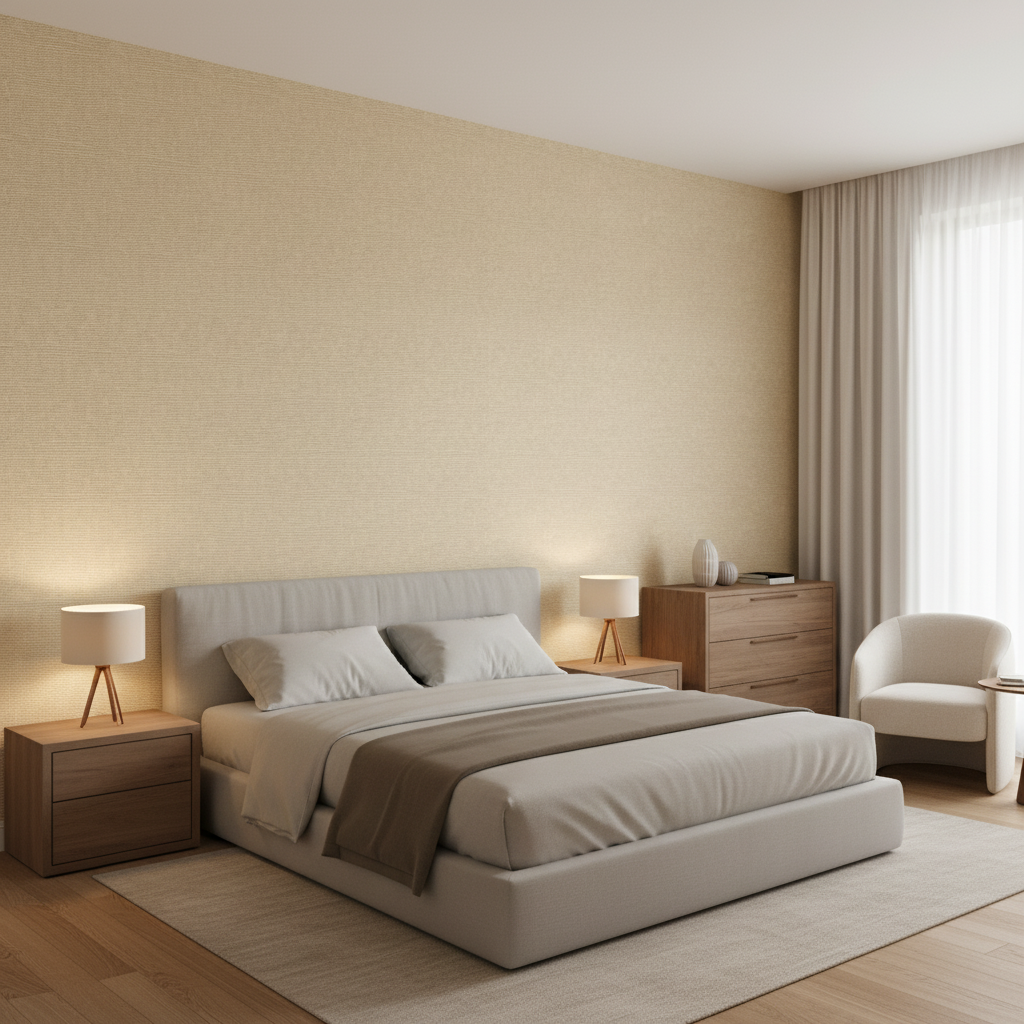 Lille Linen Bone — Bedroom Room Setting