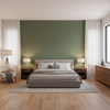 Lille Linen Kelly Green — Bedroom Room Setting