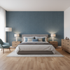 Lille Linen Sea Blue — Bedroom Room Setting