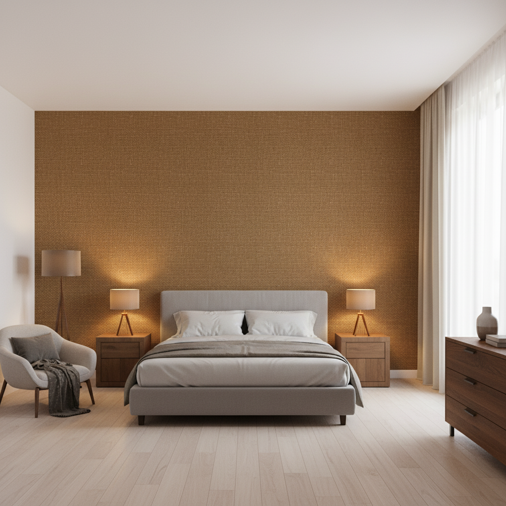Lille Linen Bronze — Bedroom Room Setting