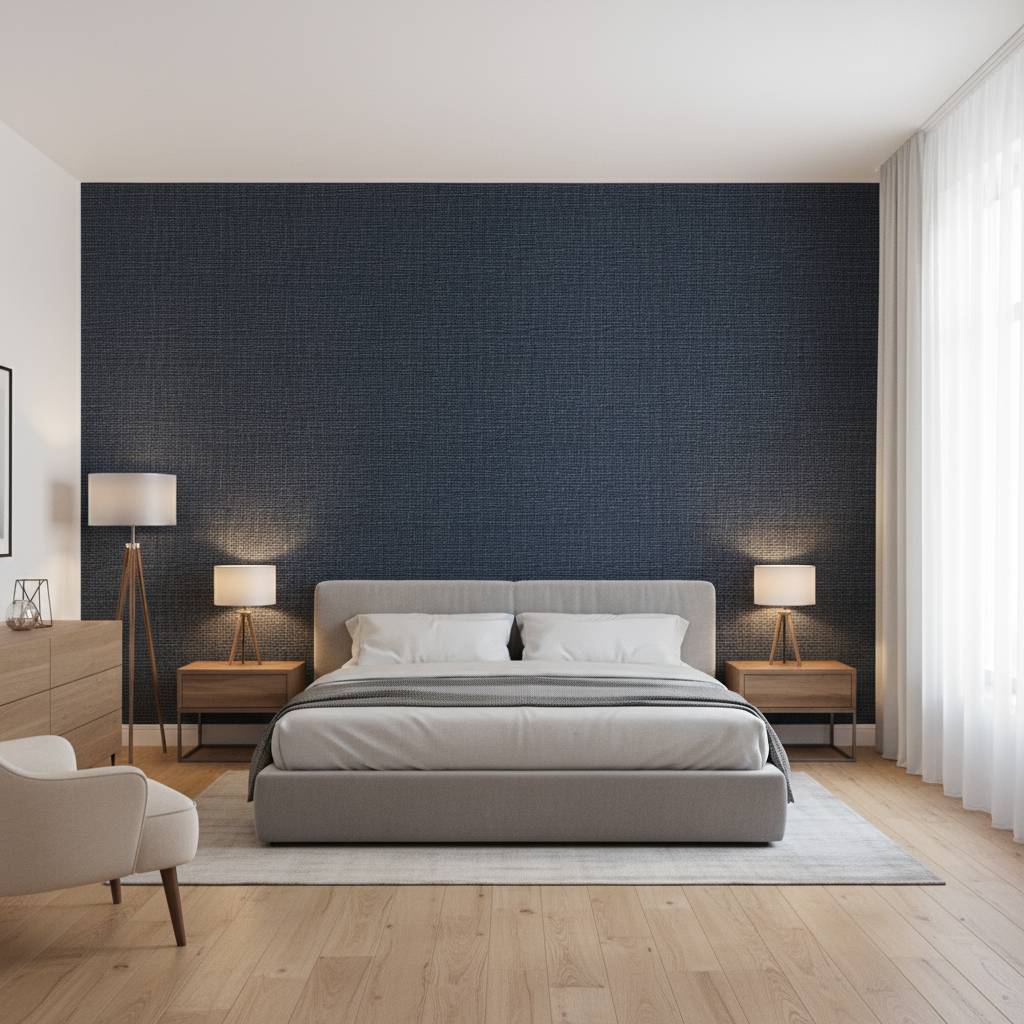 Lille Linen Gunmetal — Bedroom Room Setting