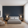 Lille Linen Gunmetal — Bedroom Room Setting
