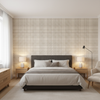 Fannin Plaid Stone/Mink — Bedroom Room Setting