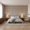 Fannin Plaid Ruby/Navy — Bedroom Room Setting
