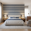 Entoto Stripe Marine/Ivory — Bedroom Room Setting