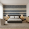 Entoto Stripe Blue/Indigo — Bedroom Room Setting