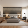 Entoto Stripe Ivory/Black — Bedroom Room Setting
