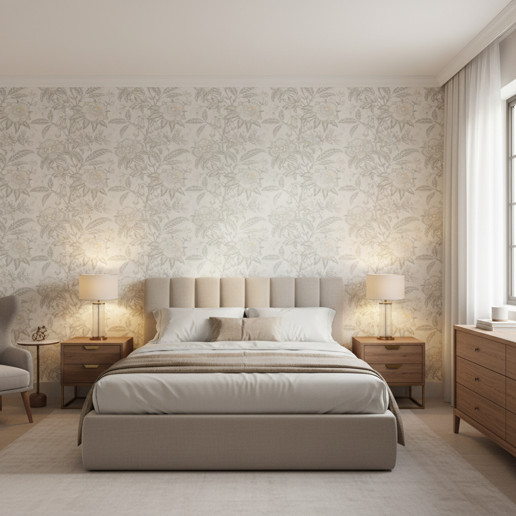 Davenport Print Cloud — Bedroom Room Setting