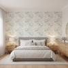 Davenport Print Sea Mist — Bedroom Room Setting