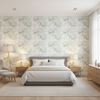 Davenport Print Sea Mist — Bedroom Room Setting