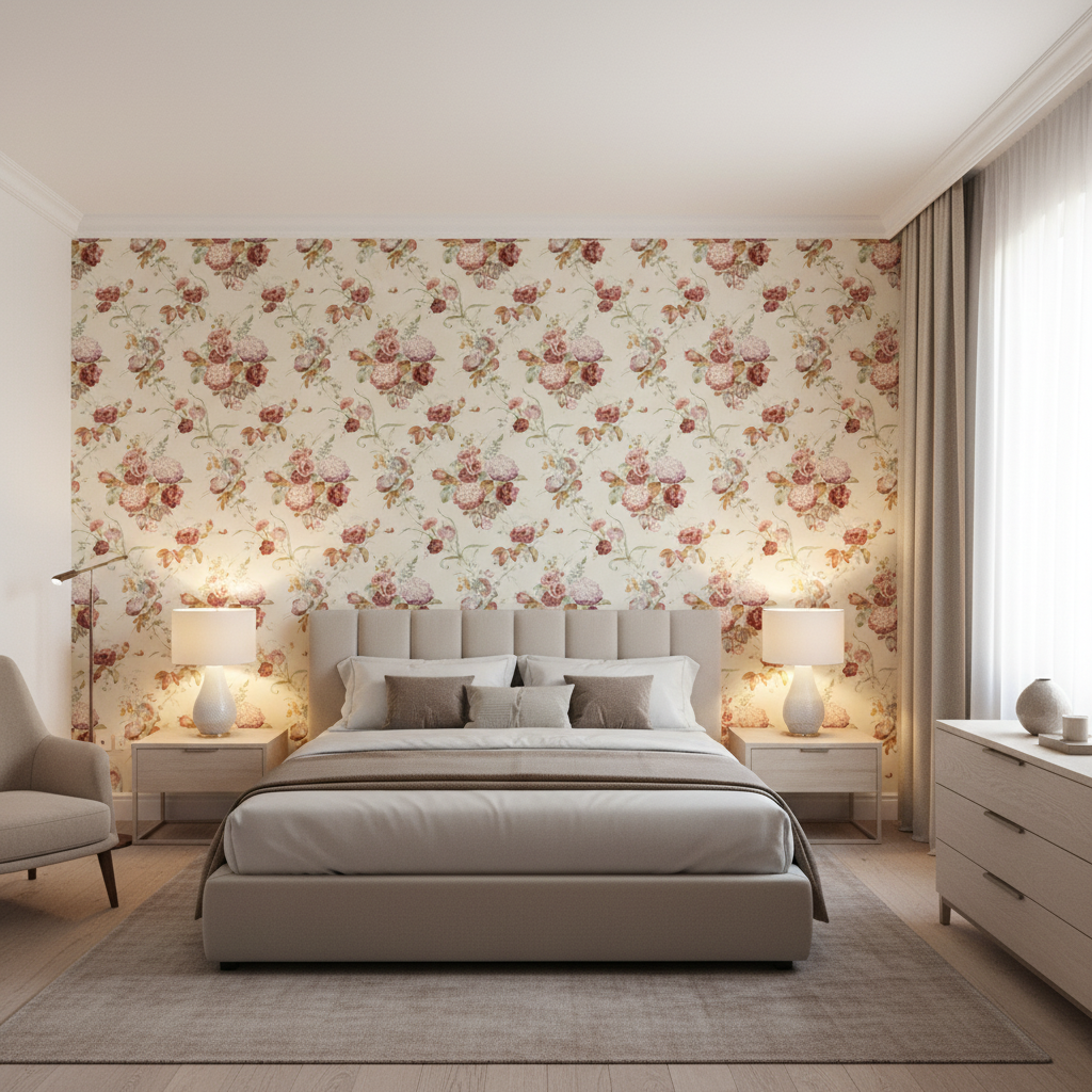 Adelyn Handblock Lilac — Bedroom Room Setting