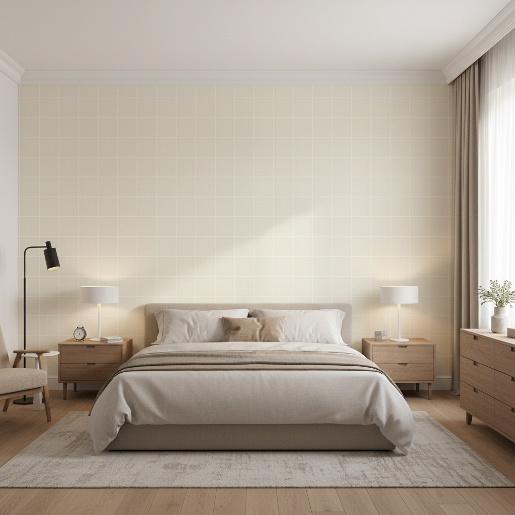 Coombes Sheer Ivory — Bedroom Room Setting