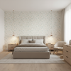 Avignon Print Aqua/Sage — Bedroom Room Setting