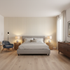 Cap Ferrat Stripe Beige — Bedroom Room Setting