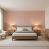 Cap Ferrat Stripe Red — Bedroom Room Setting