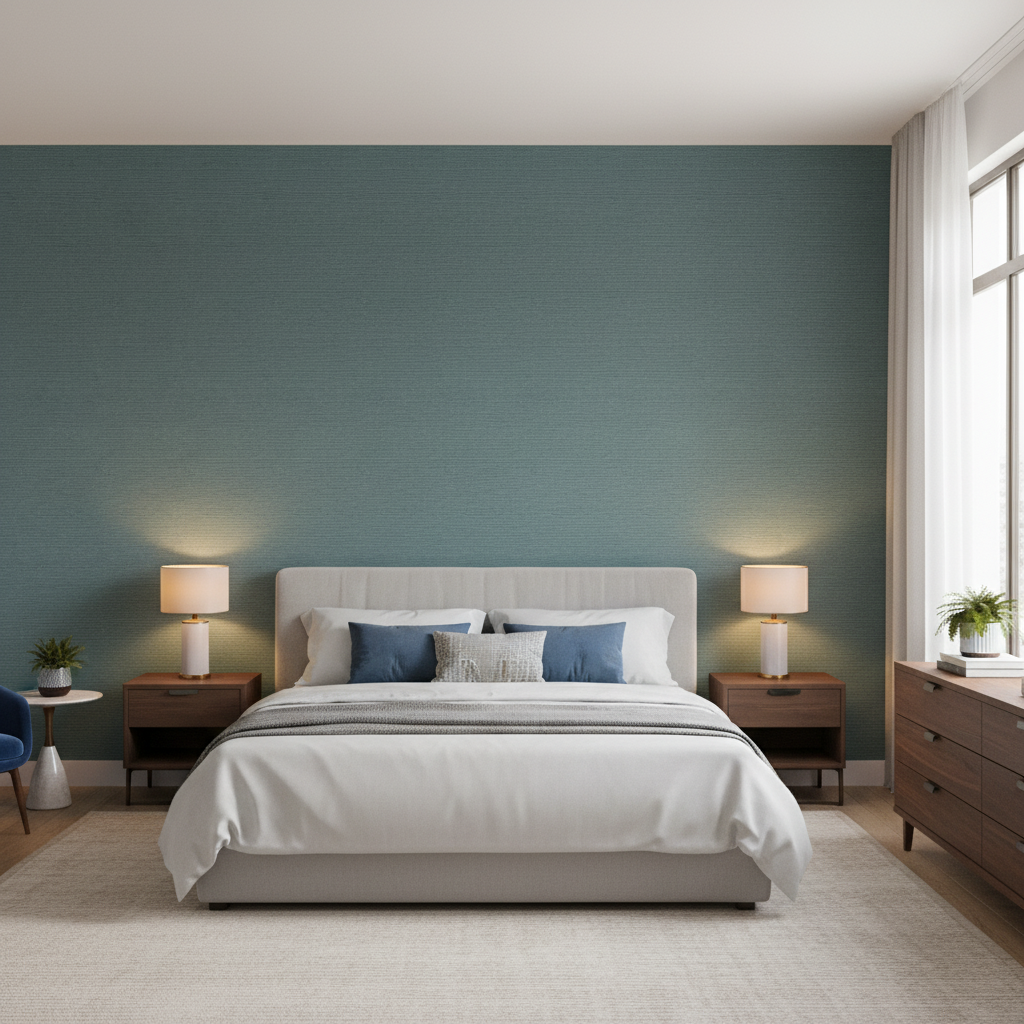 Gemma Velvet Pacific — Bedroom Room Setting