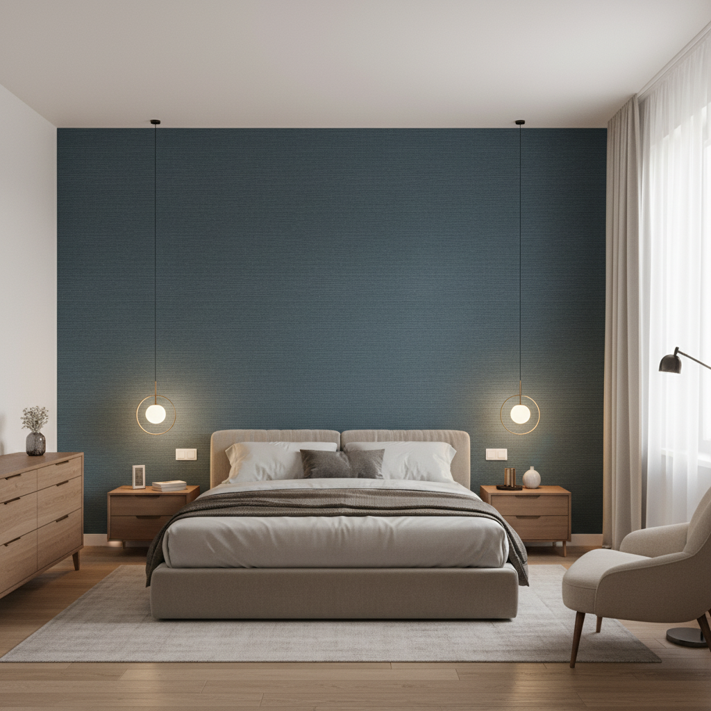 Gemma Velvet Slate — Bedroom Room Setting