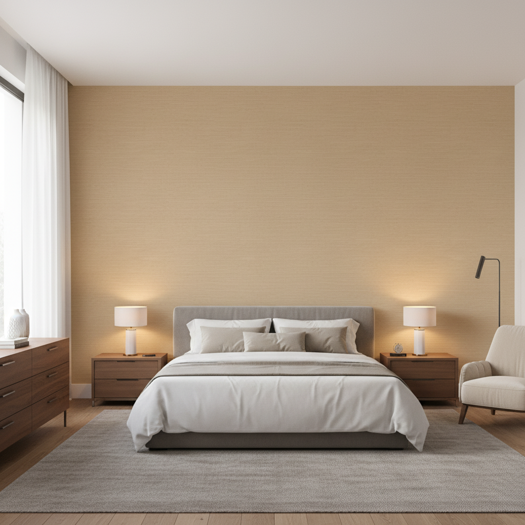Gemma Velvet Sand — Bedroom Room Setting